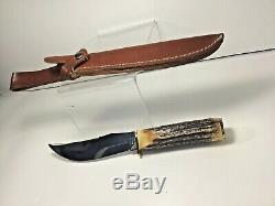 CASE XX Bradford, PA. 19 USA 91, 523-5 SS Stag, 9 Fixed Blade Knife with Sheath
