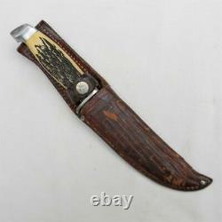 CASE XX USA 1960th model 523-5 hunter-skinner knife, stag handle, orig sheath