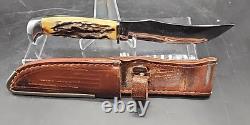 CASE XX USA 523-5 Stag Razor Edge Fixed Blade Hunting Knife w Orig Sheath