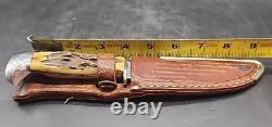 CASE XX USA 523-5 Stag Razor Edge Fixed Blade Hunting Knife w Orig Sheath