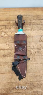 CFK Handmade AUS 10 Custom SHEEP HORN TURQUOISE Western Bowie Hunting Knife-Set