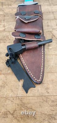 CFK Handmade AUS 10 Custom SHEEP HORN TURQUOISE Western Bowie Hunting Knife-Set
