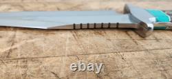 CFK Handmade AUS 10 Custom SHEEP HORN TURQUOISE Western Bowie Hunting Knife-Set