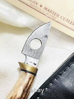 COLLECTIBLE Vintage? CUSTOM KELGIN DAMASCUS KNIFE? WithSHEATH & KELGIN Guide