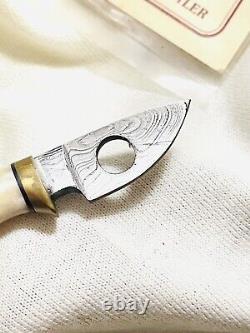 COLLECTIBLE Vintage? CUSTOM KELGIN DAMASCUS KNIFE? WithSHEATH & KELGIN Guide