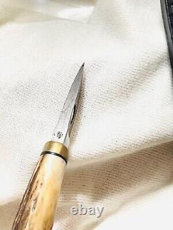 COLLECTIBLE Vintage? CUSTOM KELGIN DAMASCUS KNIFE? WithSHEATH & KELGIN Guide