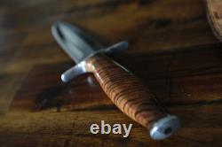 CUSTOM FIXED BLADE KNIFE DAGGER by JOHNNY HAMLET OF CLUTE TX with CUSTOM SHEATH