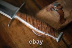 CUSTOM FIXED BLADE KNIFE DAGGER by JOHNNY HAMLET OF CLUTE TX with CUSTOM SHEATH