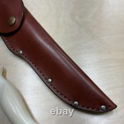CUTCO 1769 KC Serrated Hunting Knife Olen, N. Y. USA White Handle