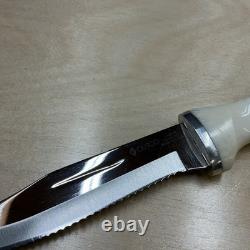 CUTCO 1769 KC Serrated Hunting Knife Olen, N. Y. USA White Handle