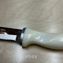 CUTCO 1769 KC Serrated Hunting Knife Olen, N. Y. USA White Handle