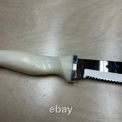 CUTCO 1769 KC Serrated Hunting Knife Olen, N. Y. USA White Handle