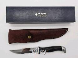 CUTCO Hunting Knife 1769 Serrated Blade & Leather Sheath Made In USA WITH BOX