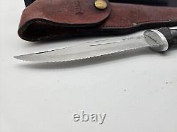 CUTCO Hunting Knife 1769 Serrated Blade & Leather Sheath Made In USA WITH BOX