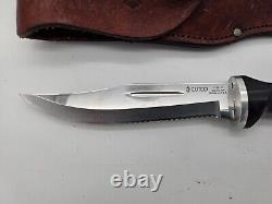 CUTCO Hunting Knife 1769 Serrated Blade & Leather Sheath Made In USA WITH BOX