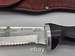 CUTCO Hunting Knife 1769 Serrated Blade & Leather Sheath Made In USA WITH BOX