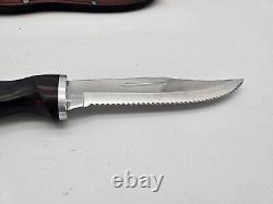 CUTCO Hunting Knife 1769 Serrated Blade & Leather Sheath Made In USA WITH BOX