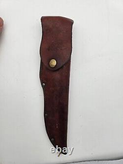 CUTCO Hunting Knife 1769 Serrated Blade & Leather Sheath Made In USA WITH BOX