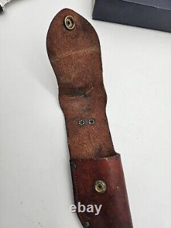 CUTCO Hunting Knife 1769 Serrated Blade & Leather Sheath Made In USA WITH BOX