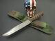 Camillus US Knives MK2 Combat Knife Stacked Leather Handle Black Hawk Sheath