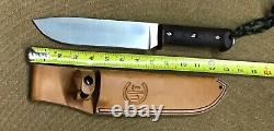 Camp, Utility Bowie. A2 Steel, Micarta Handles, leather sheath. Limited Edition