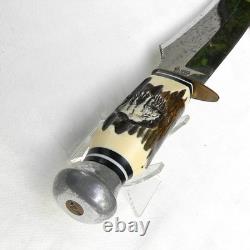 Carl Schlieper, Solingen Germany 1950th ORIGINAL BUFFALO SKINNER, sheath UNUSED