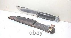 Case Fixed Blade Hunting Knife With Stacked Leather Handle 1940s