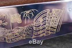 Case Gold Star Spangled Banner Fat Stag Knife Music Box 1989 1 Dot Bowie In Box