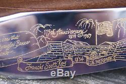 Case Gold Star Spangled Banner Fat Stag Knife Music Box 1989 1 Dot Bowie In Box