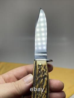 Case Tested 1940s Hunting Knife Fixed blade Super Nice stag Handle