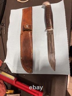 Case XX 325-6 1965-1969 Hunting Knife Stainless Steel Clip Point Leather Sheath