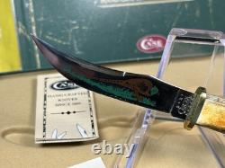 Case XX 523-3 1/4 SS Fixed Blade Hunting Knife Pheasant Etch Stag Grip, Sheath