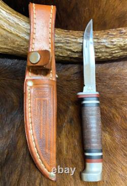 Case XX M 3 Finn SS USA, Bird-Trout Knife, Stainless, Leather Sheath, 6 1/4