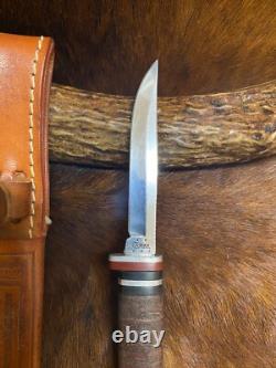 Case XX M 3 Finn SS USA, Bird-Trout Knife, Stainless, Leather Sheath, 6 1/4
