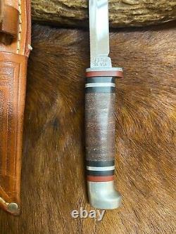Case XX M 3 Finn SS USA, Bird-Trout Knife, Stainless, Leather Sheath, 6 1/4