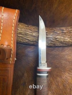 Case XX M 3 Finn SS USA, Bird-Trout Knife, Stainless, Leather Sheath, 6 1/4