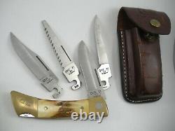 Case XX Stag Changer Knife with 4 Blades & Sheath USED