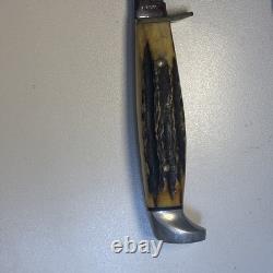 Case XX USA 5 Finn Stag Fixed Blade Hunting And Fishing Knife Vintage