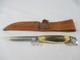 Case XX Vintage 1977 Blue Scroll Stag 5 Finn SSP Fixed Blade with Sheath