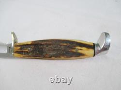 Case XX Vintage 1977 Blue Scroll Stag 5 Finn SSP Fixed Blade with Sheath