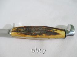 Case XX Vintage 1977 Blue Scroll Stag 5 Finn SSP Fixed Blade with Sheath
