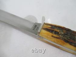 Case XX Vintage 1977 Blue Scroll Stag 5 Finn SSP Fixed Blade with Sheath
