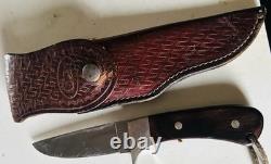 Case XX Vintage Fixed Blade Hunting Knife Wood Handle Stainless Steel with Sheath
