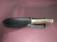 Chuck Stapel Custom 6 Fixed Blade Knife Stag Handle Brass Guard Mint Sheath
