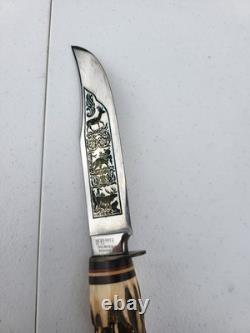 Classic German Nicker Hunter's Companion Knife With Sheath Solingen Germany