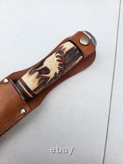 Classic German Nicker Hunter's Companion Knife With Sheath Solingen Germany