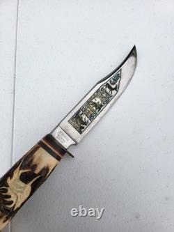 Classic German Nicker Hunter's Companion Knife With Sheath Solingen Germany