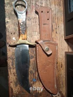 Colt Bone Handle Bowie Knife With Leather Sheath Model Ct-846