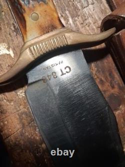 Colt Bone Handle Bowie Knife With Leather Sheath Model Ct-846