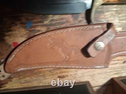 Colt Bone Handle Bowie Knife With Leather Sheath Model Ct-846